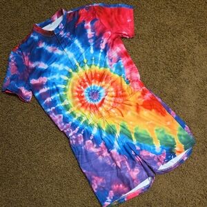Tie-Dye Short Sleeve Romper | XL